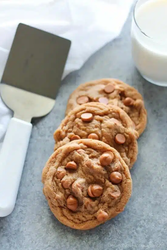 Pudding mix and baking chips make these Butterscotch Cookies soft, chewy, and extra tasty!