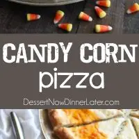 Candy Corn Pizza is a fun and easy idea for Halloween dinner -- even the kids can make it!