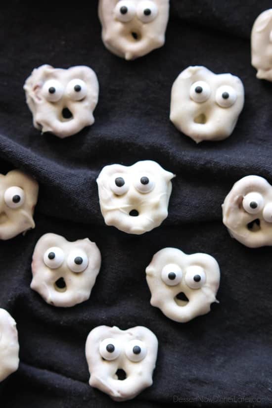 Screaming Ghost Pretzels are fun to make for Halloween!