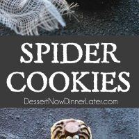 Not all Halloween food has to be gross and gory! These super cute spider cookies are made with peanut butter cups, chocolate, candy eyes, and the BEST peanut butter cookie recipe you'll ever try!