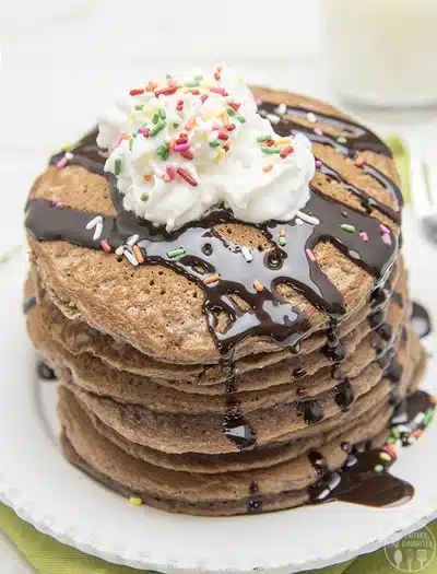 Brownie Batter Pancakes // Like Mother Like Daughter