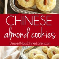 Chinese Almond Cookies are simple, crisp, buttery, and full of almond flavor. Save this recipe for Chinese New Year!