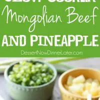 This Slow Cooker Mongolian Beef & Pineapple is a little spicy, a little sweet, full of authentic Asian flavors, and is so easy to make!