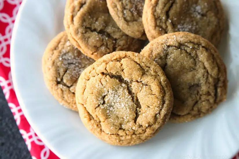 These Soft Baked Gingersnap Cookies are thick and chewy, and full of rich molasses, ginger, and spices for a wonderful Christmas cookie everyone will love!