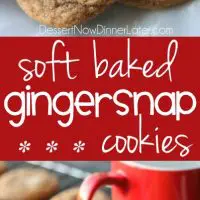 These Soft Baked Gingersnap Cookies are thick and chewy, and full of rich molasses, ginger, and spices for a wonderful Christmas cookie everyone will love!