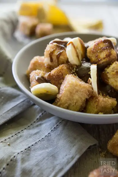 Pumpkin Spice Bananas Foster French Toast Bites // Tried and Tasty