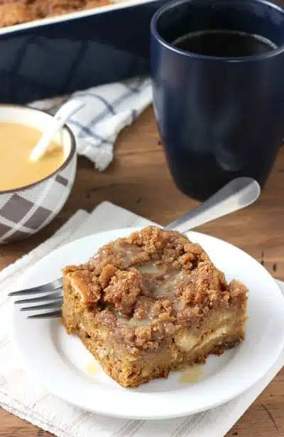 Eggnog Gingerbread French Toast Bake // A Kitchen Addiction