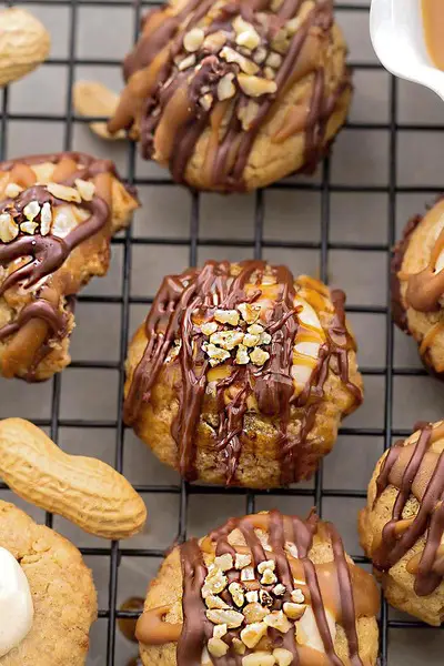 Snickers Thumbprint Cookies // Life Made Sweeter