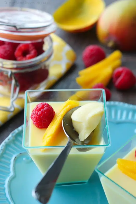 Chinese Mango Pudding is creamy, smooth, and full of sweet mango flavor. Plus it's simple to make. A great dessert for Chinese New Year!