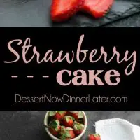 This strawberry cake uses fresh strawberries and flavored gelatin for a super flavorful strawberry sheet cake that will feed a crowd. It's really easy, and incredibly moist too!