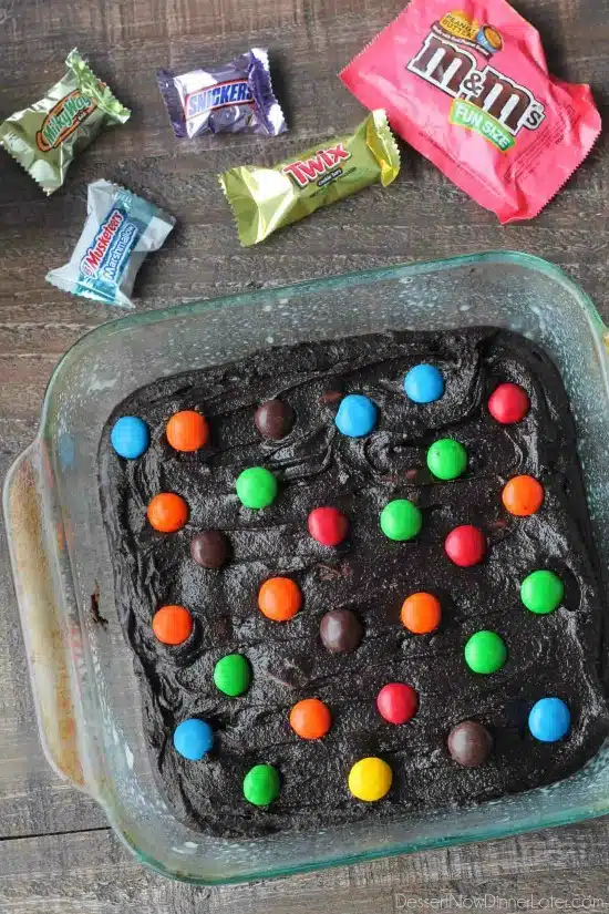 These candy bar brownies are stuffed with Easter candy for a surprise in each bite - just like an Easter egg hunt!