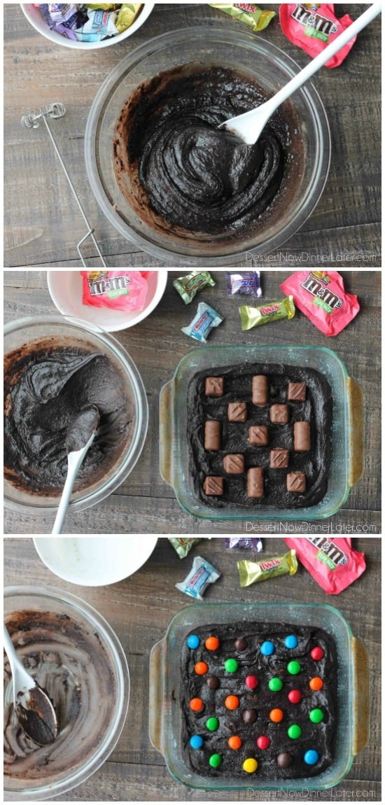 How to make candy bar brownies.