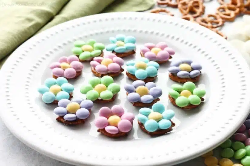 Flower Pretzel Bites are sweet, salty, and delicious - an easy and fun treat for Easter, Spring, or Mother's Day.