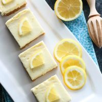 Lemon Cheesecake Bars are creamy and lightly sweet with a bright and tangy lemon flavor throughout for a wonderful spring time dessert.
