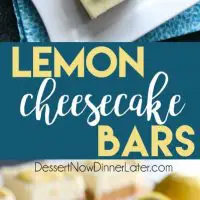 Lemon Cheesecake Bars are creamy and lightly sweet with a bright and tangy lemon flavor throughout for a wonderful spring time dessert.