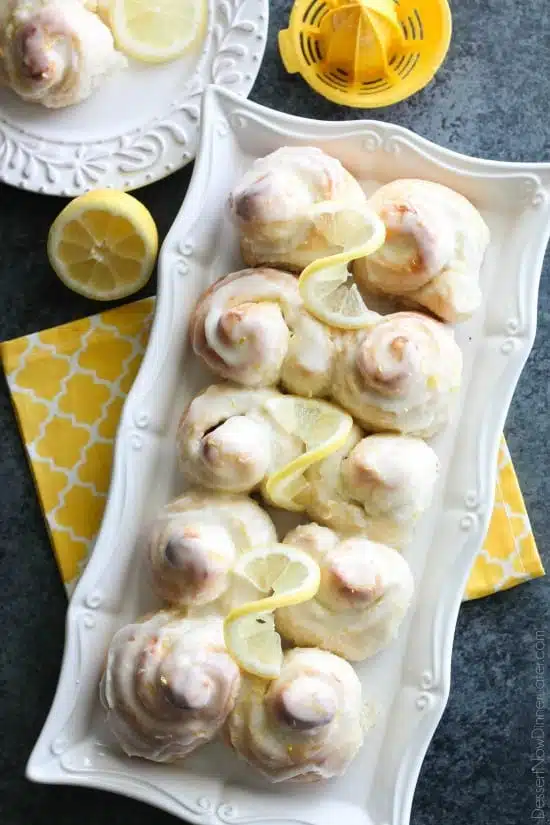 Lemon Cream Cheese Sweet Rolls are tangy and sweet with a hint of cream cheese, plus easy to make with frozen dough!