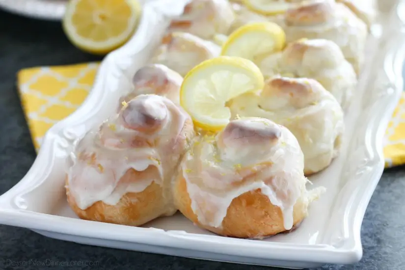 Lemon Cream Cheese Sweet Rolls are tangy and sweet with a hint of cream cheese, plus easy to make with frozen dough!