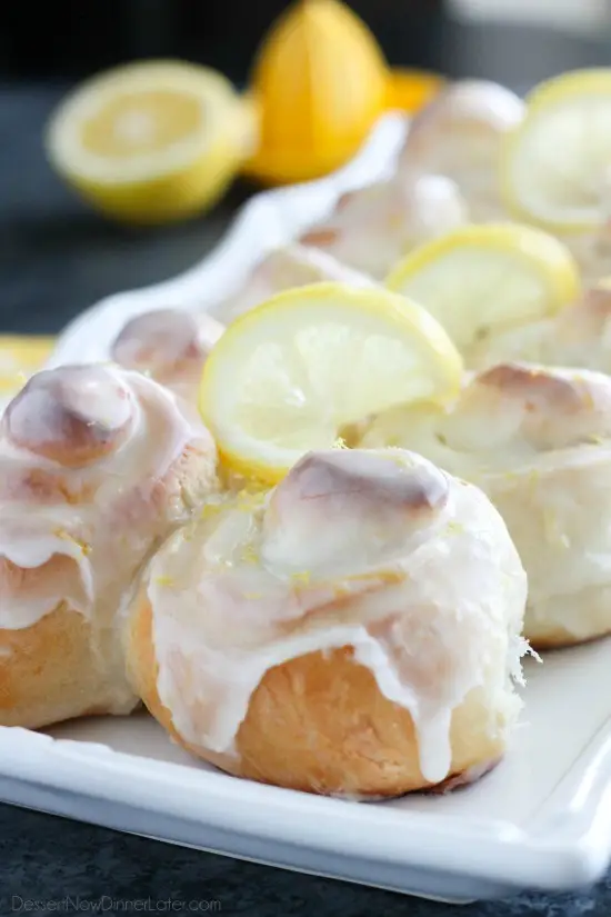 Lemon Cream Cheese Sweet Rolls are tangy and sweet with a hint of cream cheese, plus easy to make with frozen dough!