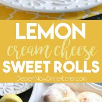 Lemon Cream Cheese Sweet Rolls are tangy and sweet with a hint of cream cheese, plus easy to make with frozen dough!
