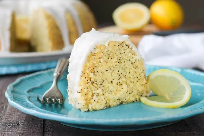 Lemon Poppy Seed Bundt Cake is perfectly moist, full of citrus flavor, and topped with a zesty lemon glaze.