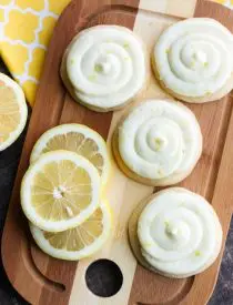 Lemon Sugar Cookies are perfectly sweet and tangy with a lemon sugar cookie base and a lemon cream cheese frosting on top.