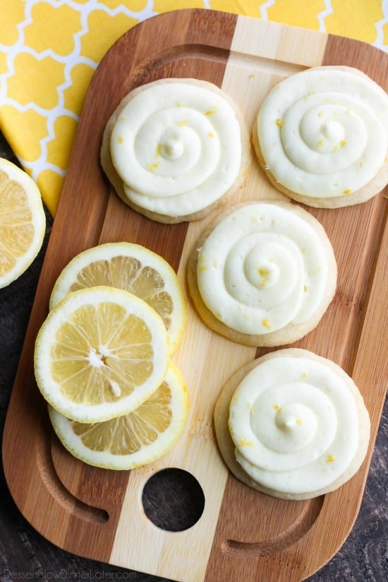 Lemon Sugar Cookies are perfectly sweet and tangy with a lemon sugar cookie base and a lemon cream cheese frosting on top.