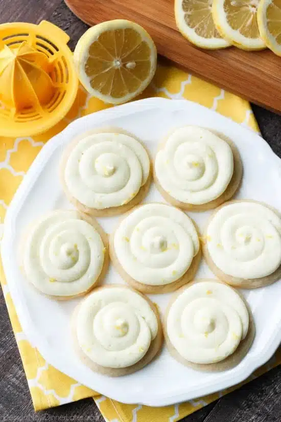 Lemon Sugar Cookies are perfectly sweet and tangy with a lemon sugar cookie base and a lemon cream cheese frosting on top.