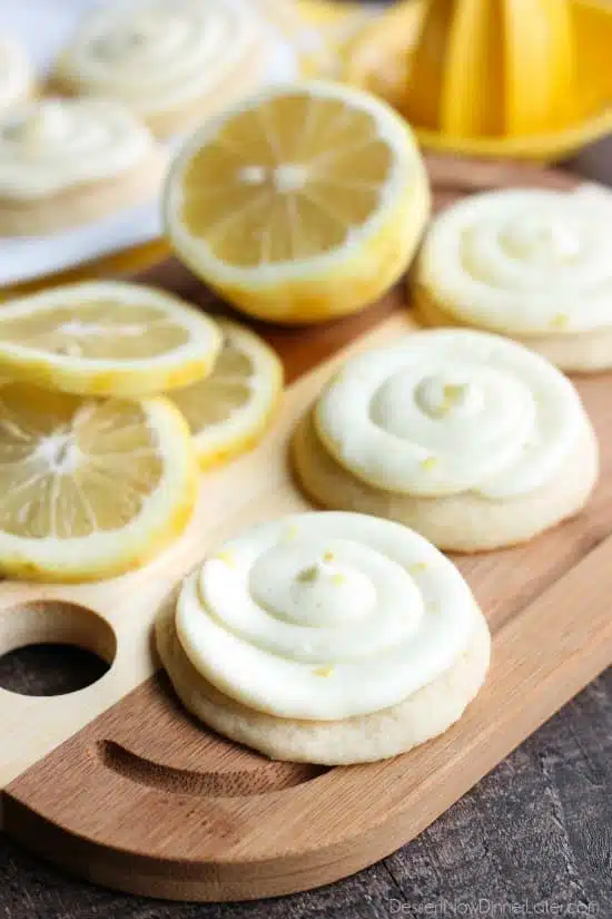 Lemon Sugar Cookies are perfectly sweet and tangy with a lemon sugar cookie base and a lemon cream cheese frosting on top.