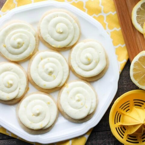 Lemon Sugar Cookies are perfectly sweet and tangy with a lemon sugar cookie base and a lemon cream cheese frosting on top.