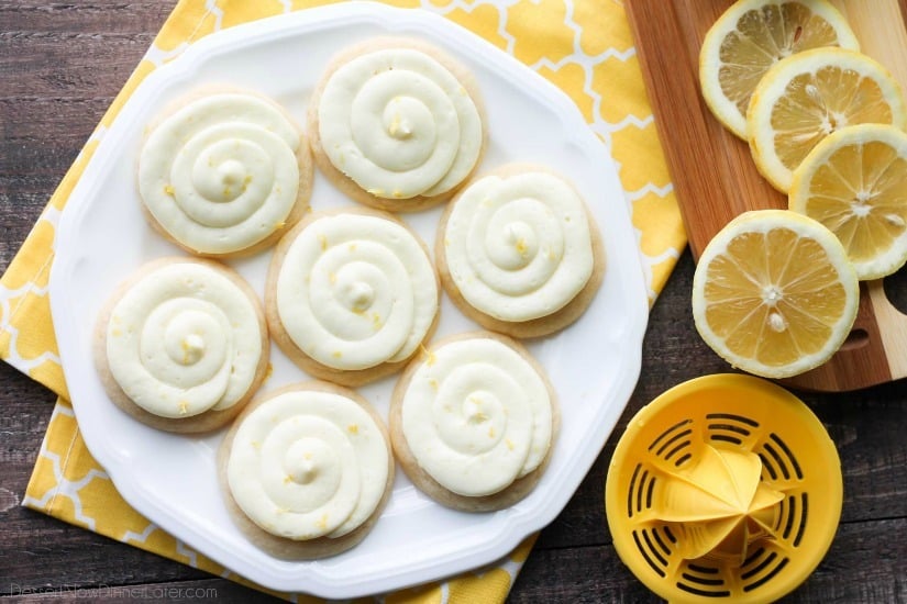 Lemon Sugar Cookies are perfectly sweet and tangy with a lemon sugar cookie base and a lemon cream cheese frosting on top.