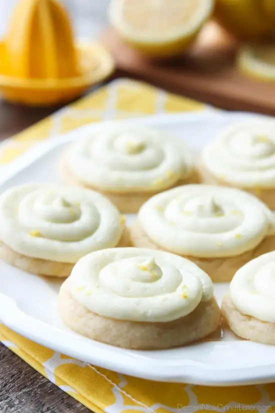 Lemon Sugar Cookies are perfectly sweet and tangy with a lemon sugar cookie base and a lemon cream cheese frosting on top.