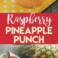 Raspberry Pineapple Punch is fruity, fizzy, and family friendly. Great for your summer party or baby shower.