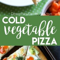 This cold vegetable pizza is the ultimate party appetizer for summer potlucks. With a fresh baked crust, creamy ranch spread, and crunchy fresh vegetables, everyone will be coming back for seconds!
