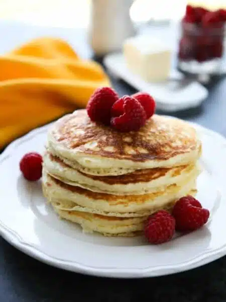 These homemade buttermilk pancakes are fluffy and easy to make for breakfast any day of the week!