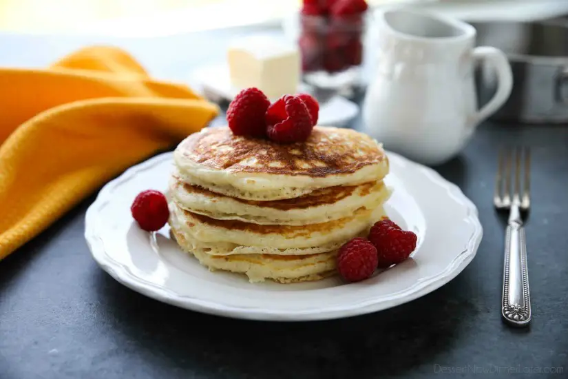 These homemade buttermilk pancakes are fluffy and easy to make for breakfast any day of the week!
