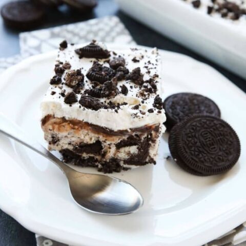 This Oreo Ice Cream Dessert has layers of cookies and cream goodness! It's easy, no-bake, and perfect for summer!