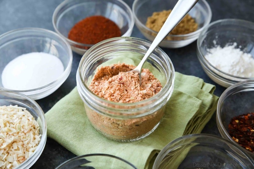 Homemade Taco Seasoning is easy to make and tastes great! Adjust the seasoning to make it mild or hot. Plus there's no MSG or funky ingredients. Check out the video on how to turn this taco seasoning into the best taco meat ever!