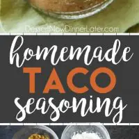 Homemade Taco Seasoning is easy to make and tastes great! Adjust the seasoning to make it mild or hot. Plus there's no MSG or funky ingredients. Check out the video on how to turn this taco seasoning into the best taco meat ever!