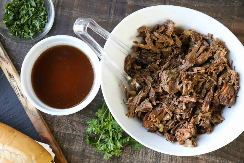 Instant Pot French Dip Sandwiches are full of fork-tender beef roast cooked in a flavorful broth that makes the perfect au jus dipping sauce. A family favorite, easy pressure cooker dinner!