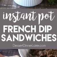 Instant Pot French Dip Sandwiches are full of fork-tender beef roast cooked in a flavorful broth that makes the perfect au jus dipping sauce. A family favorite, easy pressure cooker dinner!