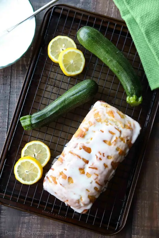 Lemon Zucchini Bread combines two favorites into one easy-to-make loaf! The fresh summer zucchini keeps this cake incredibly moist, and the zesty lemon flavor is tangy and sweet.