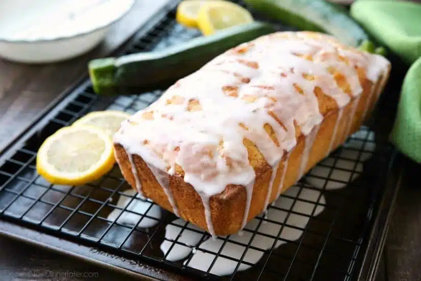 Lemon Zucchini Bread combines two favorites into one easy-to-make loaf! The fresh summer zucchini keeps this cake incredibly moist, and the zesty lemon flavor is tangy and sweet.