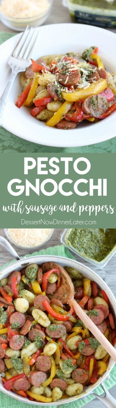 Pesto Gnocchi with Sausage and Peppers (+ Video) – Dessert Now, Dinner ...
