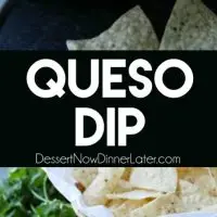 This Queso Dip is classic! Make it mild or hot, chunky or smooth. It's extremely versatile and made with simple ingredients. No Velveeta! A tasty appetizer or snack for game day or any party gathering!