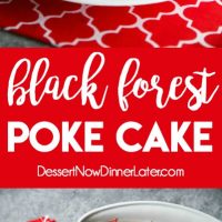 Black Forest Poke Cake is a classic recipe made easy. Plus it serves a crowd! Everyone loves the delicious chocolate-cherry combo in this loaded dessert.
