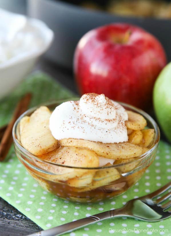 Crustless Apple Pie is a super easy, healthier holiday dessert that tastes great. Top it with sweetened whipped cream for a little indulgence.