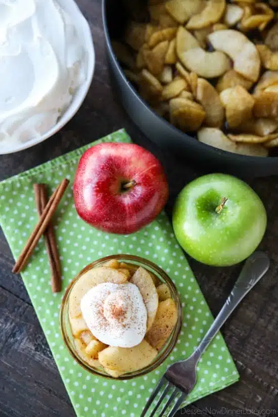 Crustless Apple Pie is a super easy, healthier holiday dessert that tastes great. Top it with sweetened whipped cream for a little indulgence.