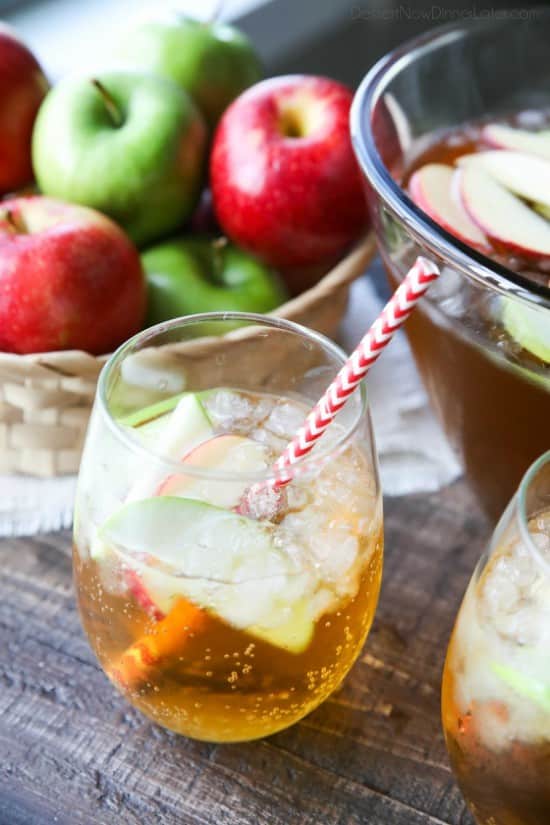 Homemade Sparkling Apple Cider tastes like Martinelli's, and serves a crowd. It's easy to make and cheap! A great non-alcoholic drink for the holidays.