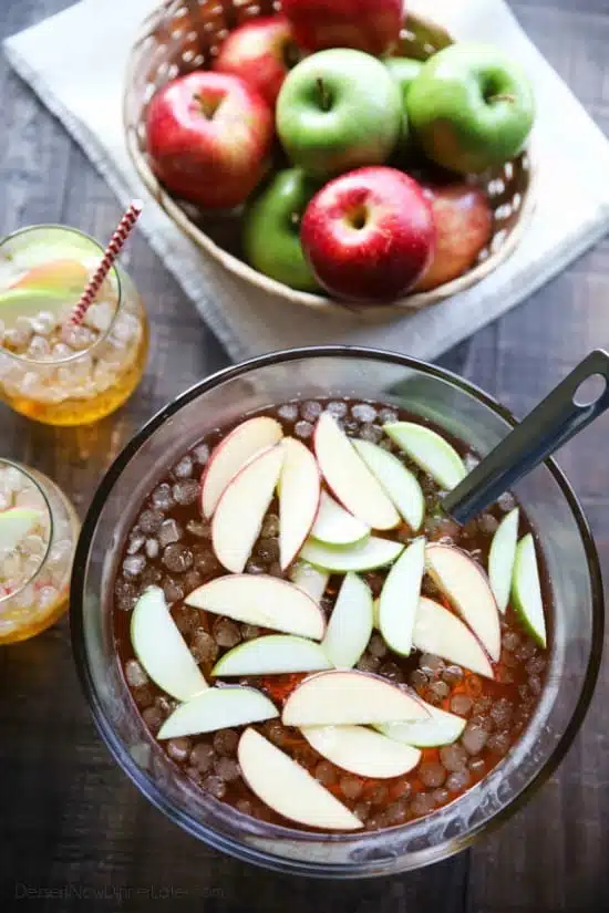 Homemade Sparkling Apple Cider tastes like Martinelli's, and serves a crowd. It's easy to make and cheap! A great non-alcoholic drink for the holidays.