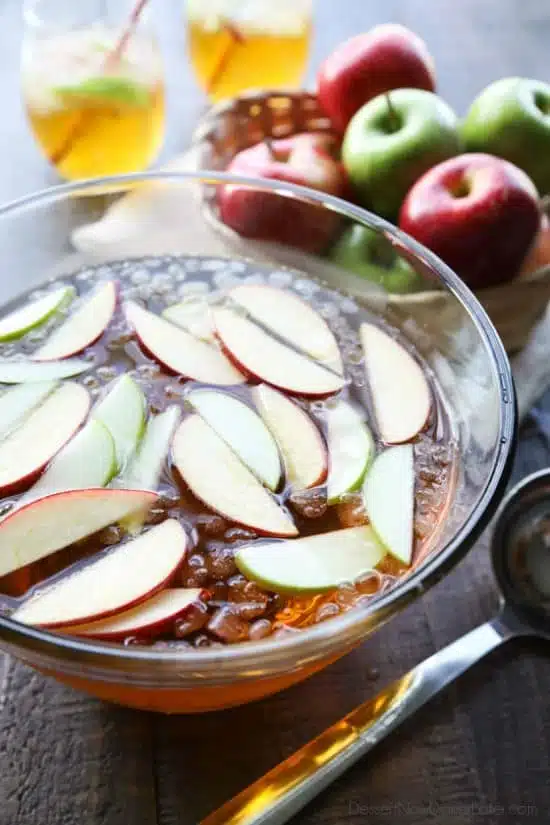 Homemade Sparkling Apple Cider tastes like Martinelli's, and serves a crowd. It's easy to make and cheap! A great non-alcoholic drink for the holidays.